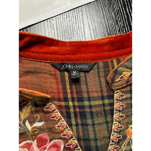 Stunning Boho Patchwork Multimedia Tunic Blouse from John Mark - Picture 4 of 8